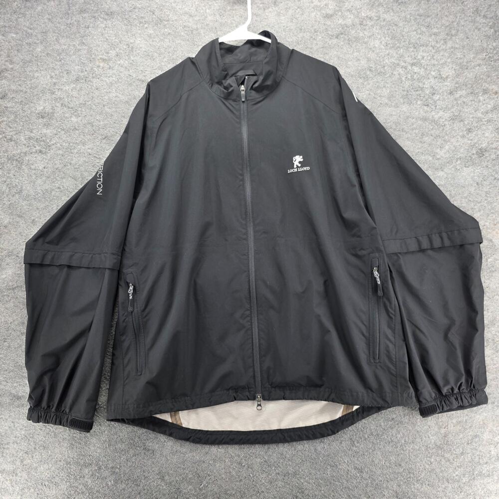 Zero Restriction Jacket Mens XL Black Windbreaker Golf Full Zip Reflective